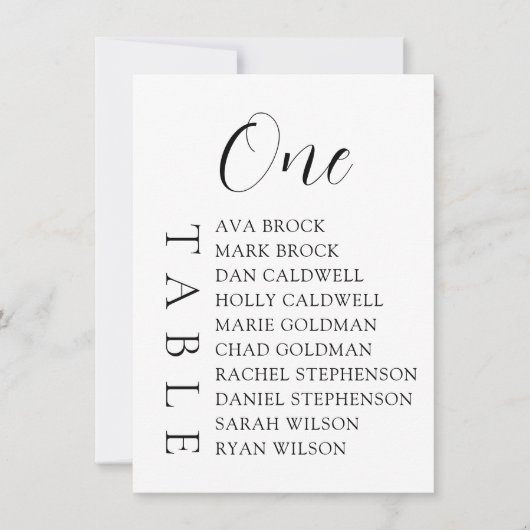 Kleine minimale Skriptsitzkarte Einladung (Vorderseite)