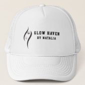 Kleine, minimalistisch weiße und schwarze Schönhei Truckerkappe (Vorderseite)