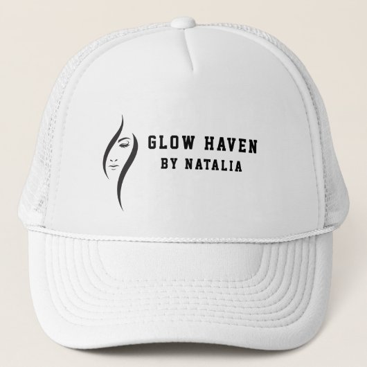 Kleine, minimalistisch weiße und schwarze Schönhei Truckerkappe (Vorderseite)