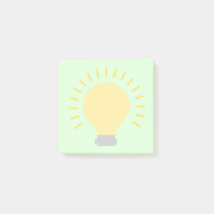 Kleine Minze grüne Glühbirne Art 3x3 Sticky Mini Post-it Klebezettel