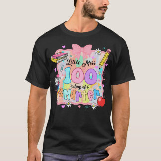 Kleine Miss 100 Tage schlauer Mädchen Kinder T-Shirt