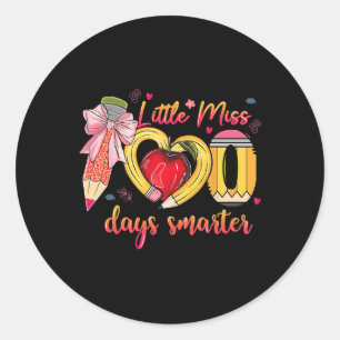 Kleine Miss 100 Tage Smarter Stift 100. Tag Scho Runder Aufkleber