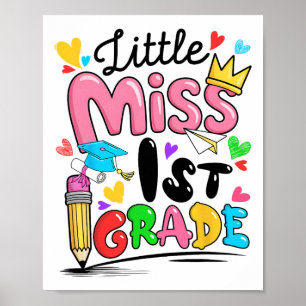 Kleine Miss 1. Klasse Süße Ck Zur Schule Poster