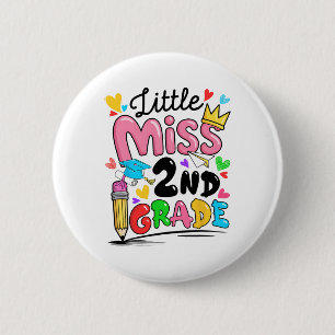 Kleine Miss 2. Zweite Klasse Süße Ck Zur Schule Button
