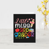 Kleine Miss 3. Klasse zurück zu Schulmädchen Dritt Karte (Gelbe Blume)