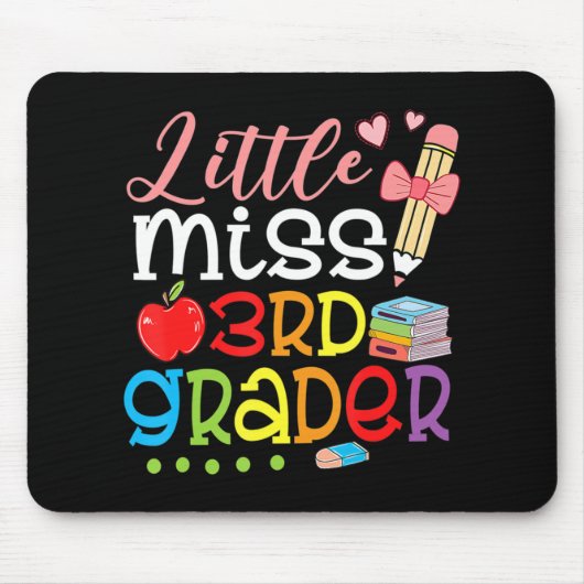 Kleine Miss 3. Klasse zurück zu Schulmädchen Dritt Mousepad (Vorne)