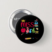 Kleine Miss 3. Klässlerin Dritter Schultag Dritte Button (Vorne & Hinten)