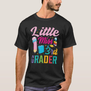 Kleine Miss 3D Grade Girls 1St Day Zurück T-Shirt