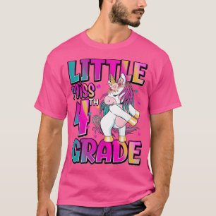 Kleine Miss 4. Klasse Einhorn zurück zur Schule 4t T-Shirt