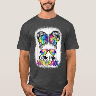 Kleine Miss 4. Klasse Messy Bun Girl zurück nach S T-Shirt