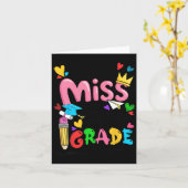 Kleine Miss 5. Klasse Niedlich zurück zur Schule Karte (Gelbe Blume)