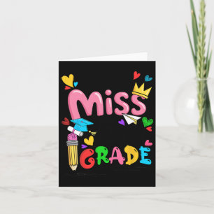 Kleine Miss 5. Klasse Niedlich zurück zur Schule Karte
