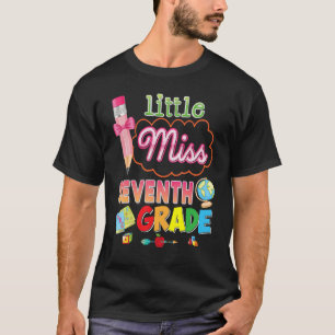 Kleine Miss 7. Klasse Stift Bow zurück zur Schule  T-Shirt