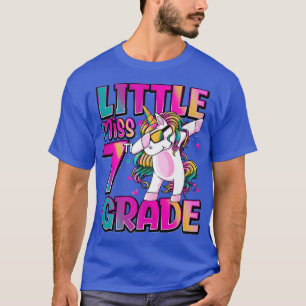 Kleine Miss 7th Klasse Einhorn zurück zur Schule 7 T-Shirt