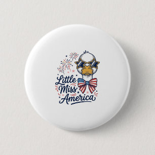Kleine Miss America Patriotische Ente Vintage-Shir Button