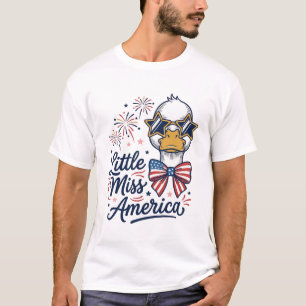 Kleine Miss America Patriotische Ente Vintage-Shir T-Shirt