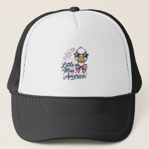Kleine Miss America Patriotische Ente Vintage-Shir Truckerkappe