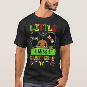 Kleine Miss Beads Mardi Gras Parade Niedlich Black T-Shirt