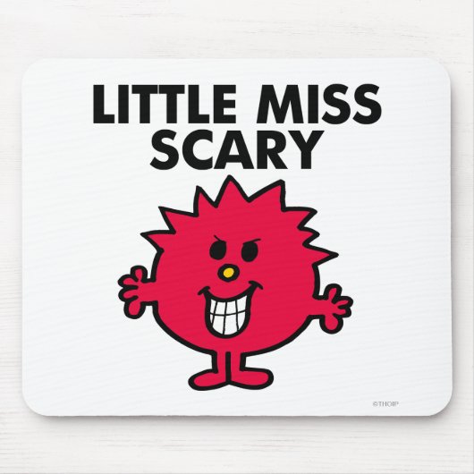 Kleine Miss Beängstigend | Schwarze Schrift Mousepad (Vorne)