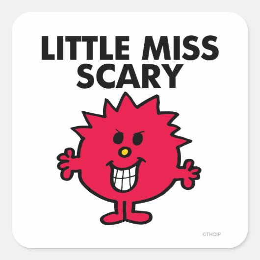 Kleine Miss Beängstigend | Schwarze Schrift Quadratischer Aufkleber (Vorderseite)