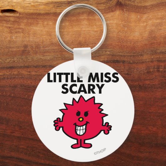 Kleine Miss Beängstigend | Schwarze Schrift Schlüsselanhänger (Vorderseite)