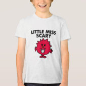 Kleine Miss Beängstigend | Schwarze Schrift Tri-Blend Shirt (Vorderseite)