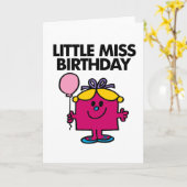 Kleine Miss Birthday mit rosa Ballon Karte (Gelbe Blume)