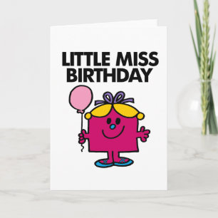 Kleine Miss Birthday mit rosa Ballon Karte