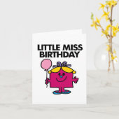 Kleine Miss Birthday mit rosa Ballon Karte (Gelbe Blume)