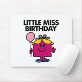 Kleine Miss Birthday mit rosa Ballon Mousepad (Mit Mouse)