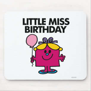 Kleine Miss Birthday mit rosa Ballon Mousepad