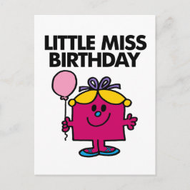 Kleine Miss Birthday mit rosa Ballon Postkarte