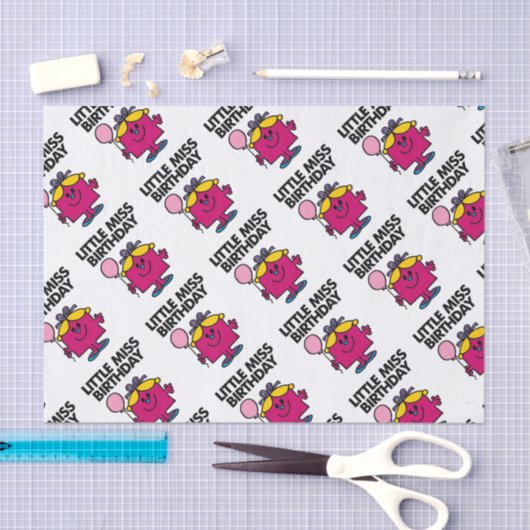 Kleine Miss Birthday mit rosa Ballon Seidenpapier (Handwerk)