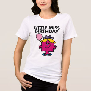 Kleine Miss Birthday mit rosa Ballon Tri-Blend Shirt