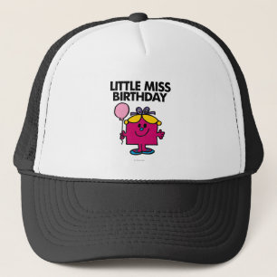 Kleine Miss Birthday mit rosa Ballon Truckerkappe