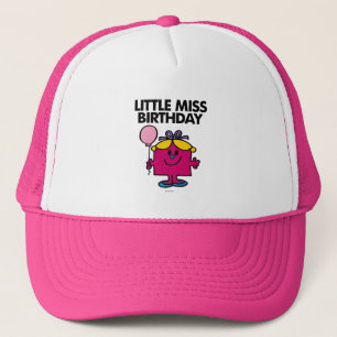 Kleine Miss Birthday mit rosa Ballon Truckerkappe