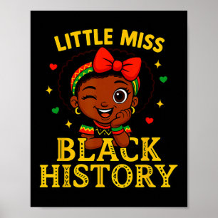 Kleine Miss Black History Month 2026 Süße Afro-Fra Poster