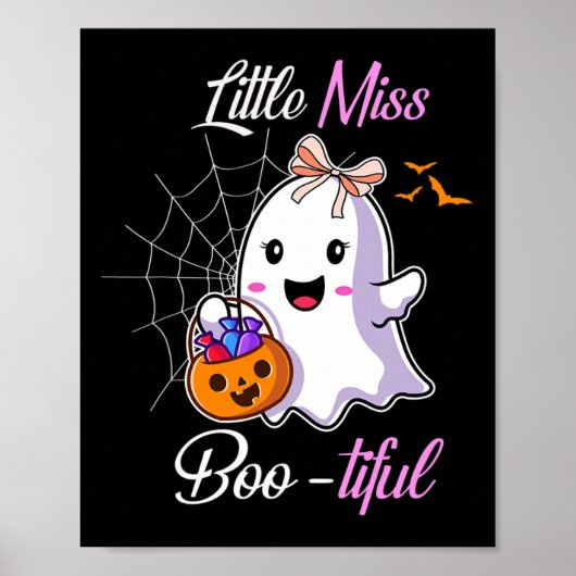 Kleine Miss Boo-schönes Niedliches Halloween-Kostü Poster (Vorne)