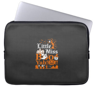 Kleine Miss Boo Yah Halloween-Geist-Kürbis-Flederm Laptopschutzhülle
