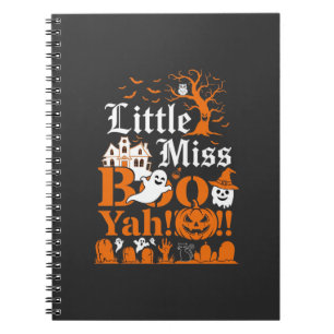 Kleine Miss Boo Yah Halloween-Geist-Kürbis-Flederm Notizblock