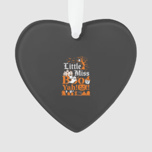 Kleine Miss Boo Yah Halloween-Geist-Kürbis-Flederm Ornament