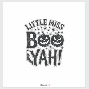 Kleine Miss Boo Yah Vintage Halloween-Shirt-Design Aufkleber