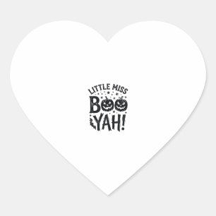 Kleine Miss Boo Yah Vintage Halloween-Shirt-Design Herz-Aufkleber