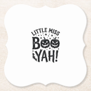 Kleine Miss Boo Yah Vintage Halloween-Shirt-Design Untersetzer