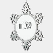 Kleine Miss Bootiful Retro Classic Schneeflocken Zinn-Ornament (Rechts)