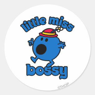 Kleine Miss Bossy unterwegs Runder Aufkleber