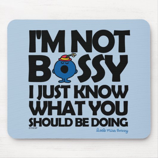 Kleine Miss Bossy weiß nur Mousepad (Vorne)