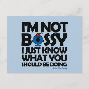 Kleine Miss Bossy weiß nur Postkarte