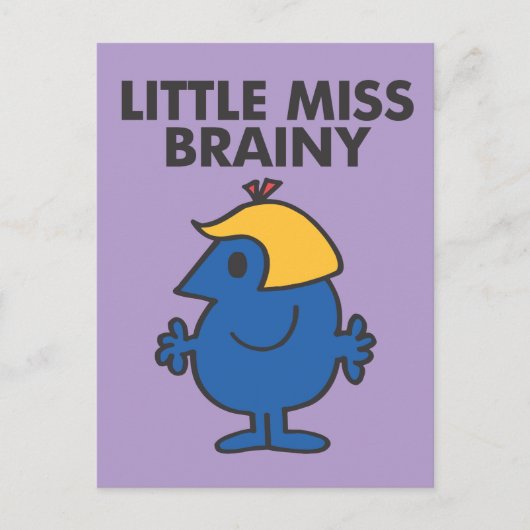 Kleine Miss Brainy Stehend Still Postkarte (Vorderseite)