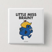 Kleine Miss Brainy unterwegs Button (Vorderseite)